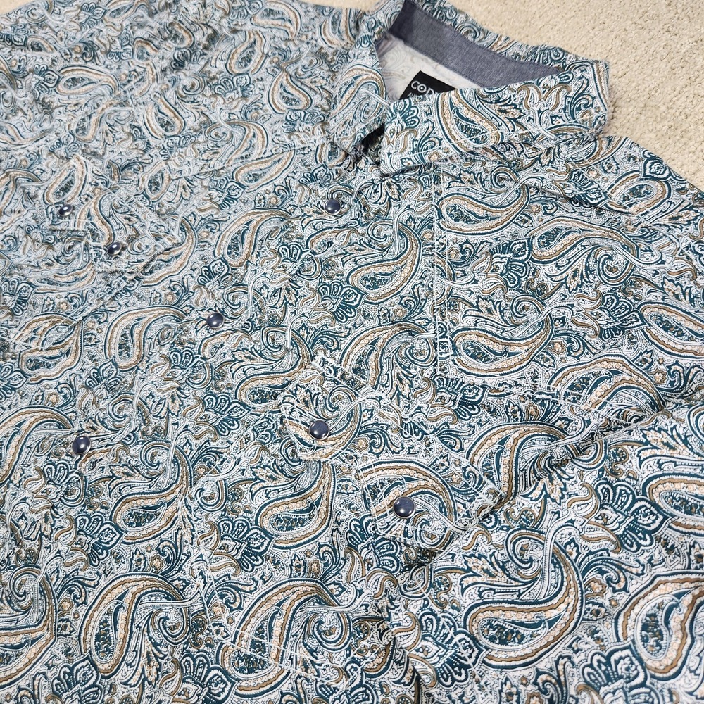 Cody James Paisley Shirt Men 2XL AOP‎ Cowboy Rodeo Pearl Snap Slim Fit Western